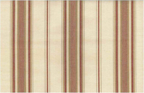 Saratoga Stripe Natural Red Tan Laura Kiran Fabric