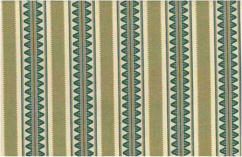Temple Stripe Green Laura Kiran Fabric