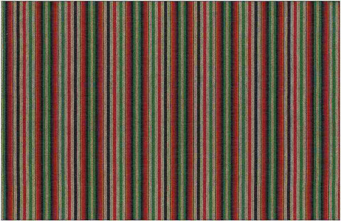 Zapata Stripe Red Black Green Laura Kiran Fabric