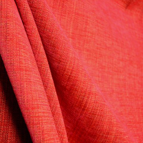 Vermillion 2 Sunset Red Orange Solid Chenille Texture Upholstery Fabric