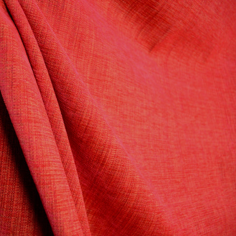 Vermillion 2 Sunset Red Orange Solid Chenille Texture Upholstery Fabric