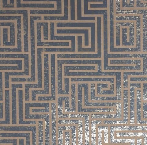 A-Maze Dark Blue Wallpaper